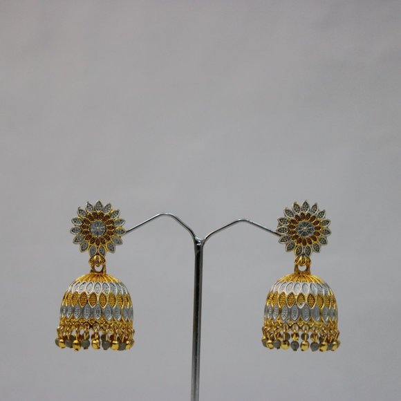Gold Earrings Gold Plated Earrings Gold Jhumka  Gold Plated jhumka - Picture 3 of 3
